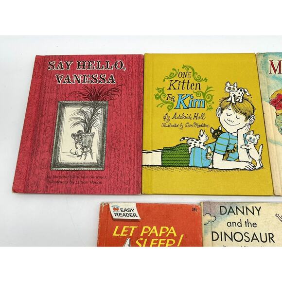 5 Vtg 60s-70s Hardback Kids Books Easy Reader Dinosaur Papa Sleep Ghost Kitten - Picture 3 of 16